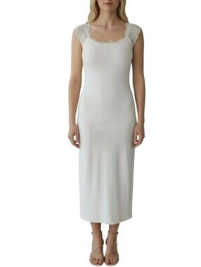 Vintage 70s Miss Dolphin California White Maxi Dress Size M Rare Boho Festival